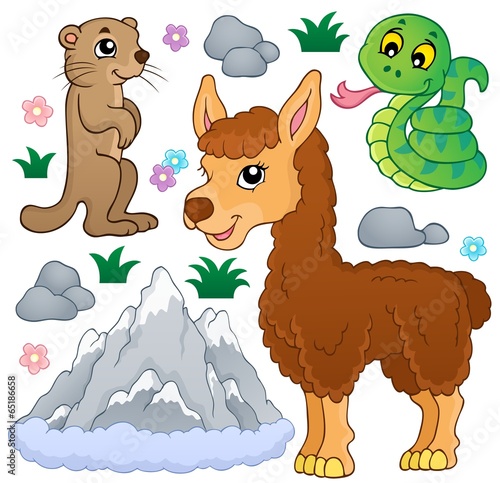 Mountain animals theme collection 1