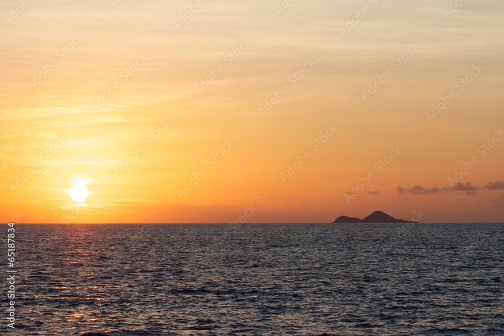 Sunset over island 1
