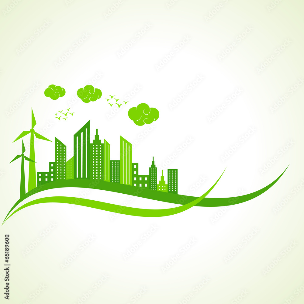 Ecology concept with abstract design - vector illustration