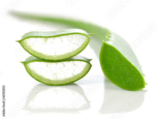 Wallpaper Mural cut aloe leaves isolated on white background Torontodigital.ca