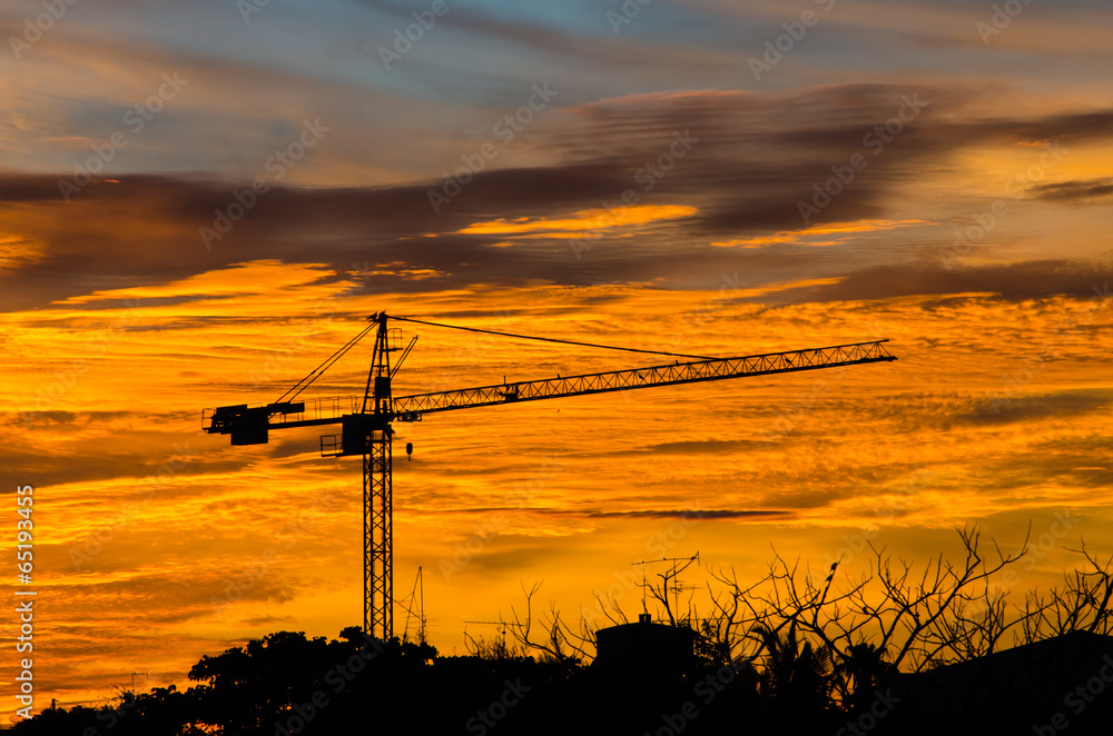 Industrial construction cranes.