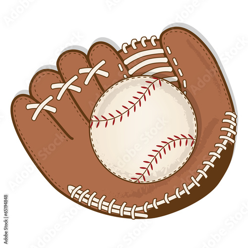 vintage baseball and baseball glove or mitt