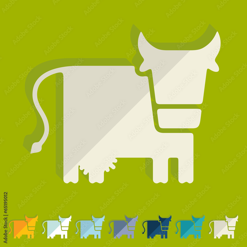 Flat design, cow, livestock, farm Flat design, cow, livestock, farm