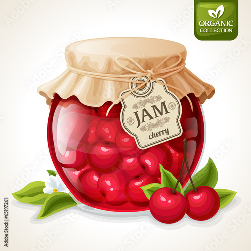 Cherry jam jar