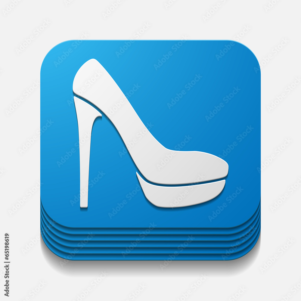square button: shoe