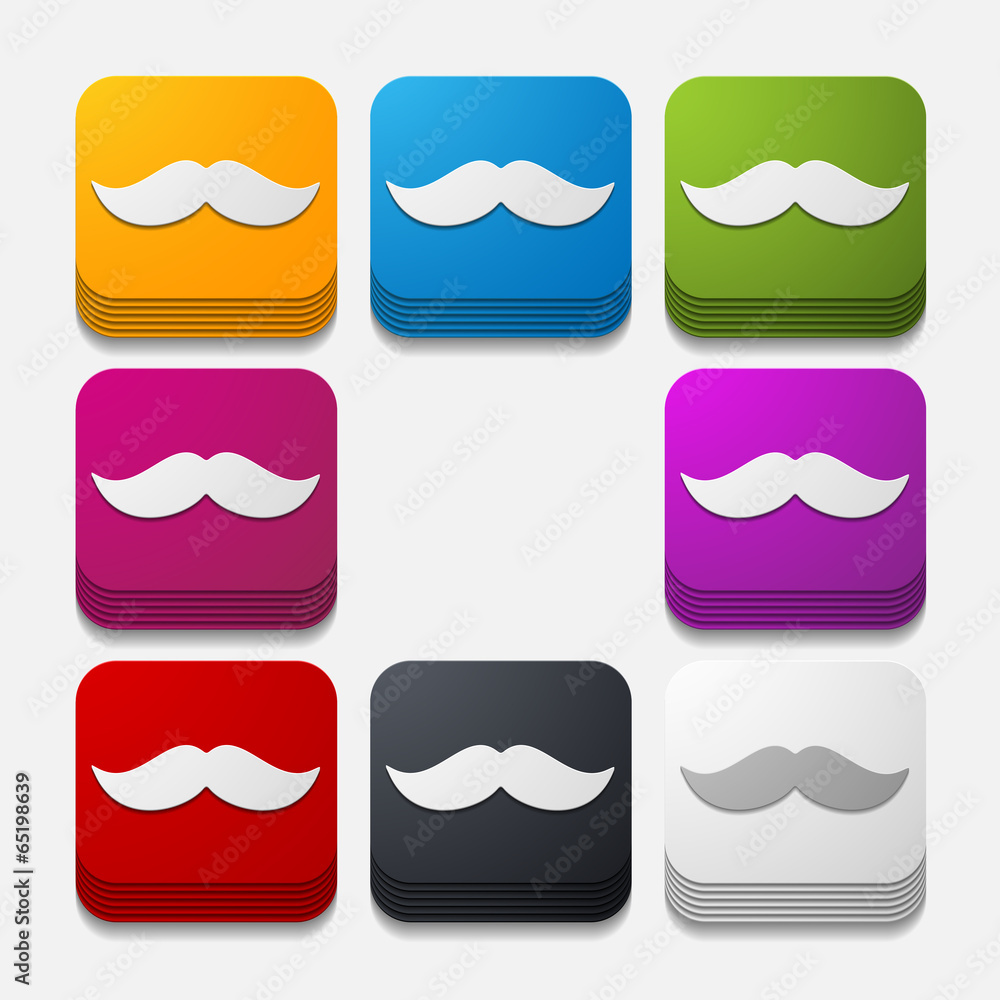 square button: mustache square button: mustache