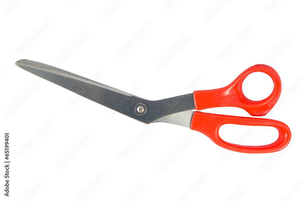 Red scissors isolated on a white background Red scissors isolated on a white background