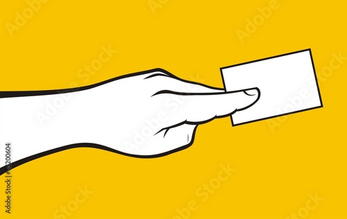 Business card fingers