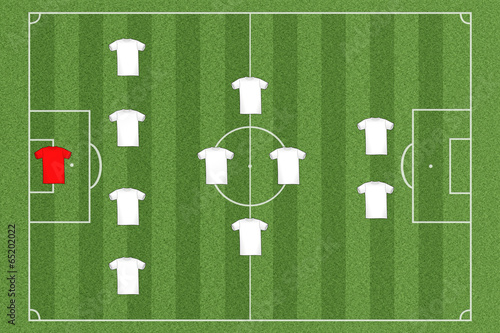 Fussballfeld Team Aufstellung