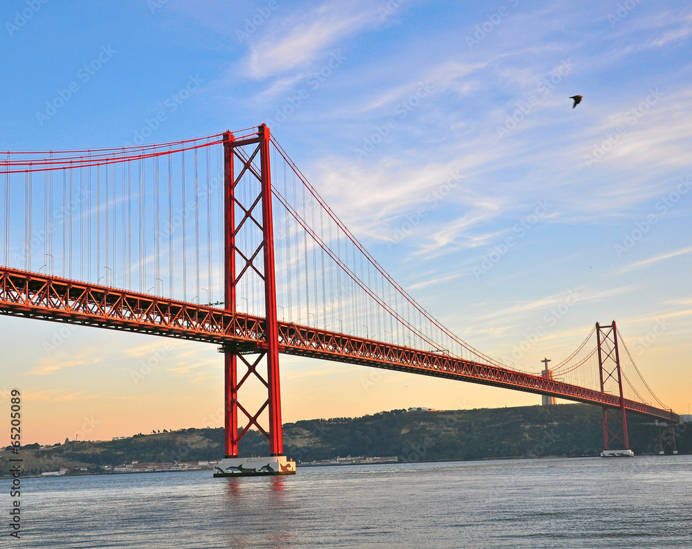 Lisbon bridge on sunset