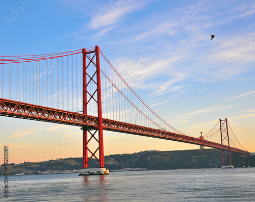 Lisbon bridge on sunset