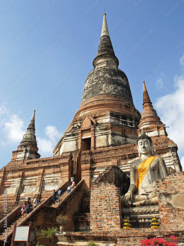Fototapeta premium Wat Yai Chai Mongkon, Ayutthaya, Thailand, Asien
