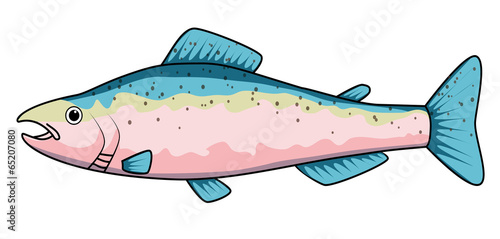 Cartoon drawing of a trout