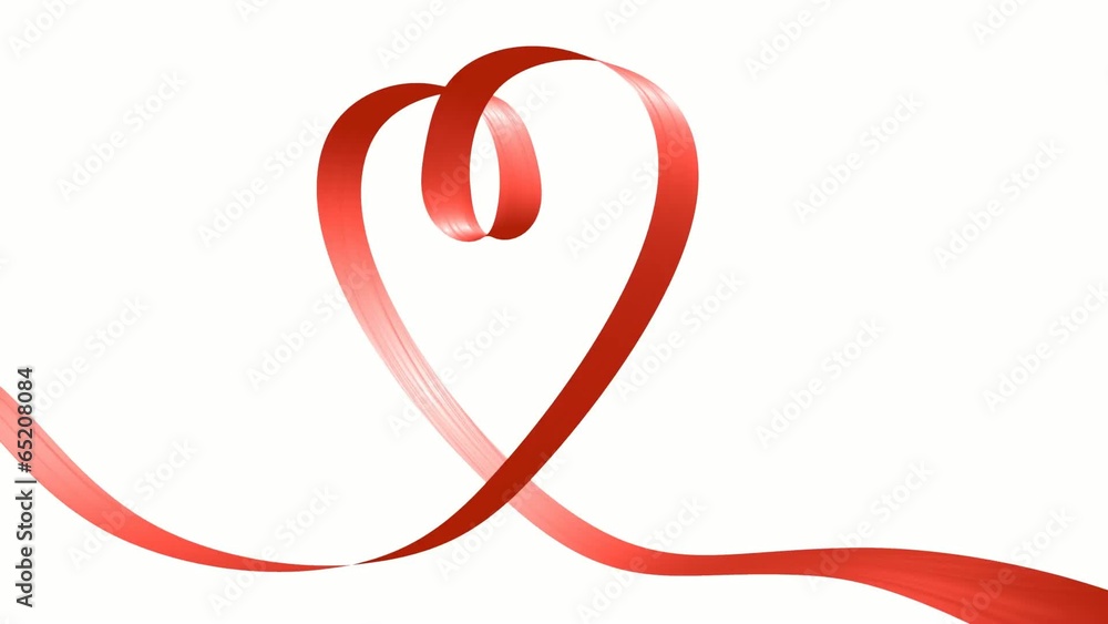 Red ribbon in the shape of heart