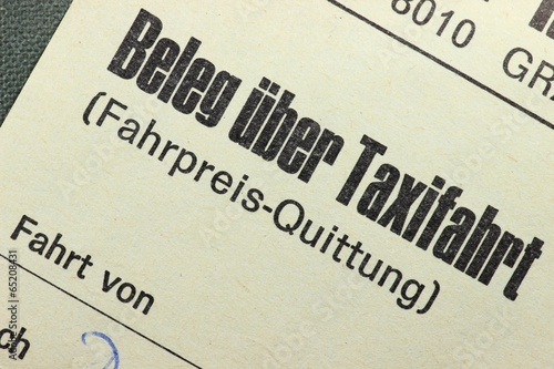 alte Taxiquittung