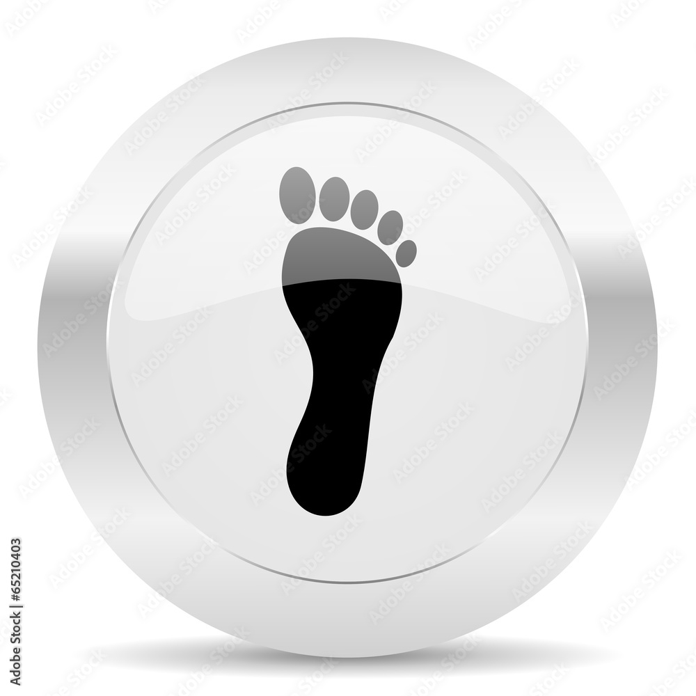 foot silver glossy web icon foot silver glossy web icon