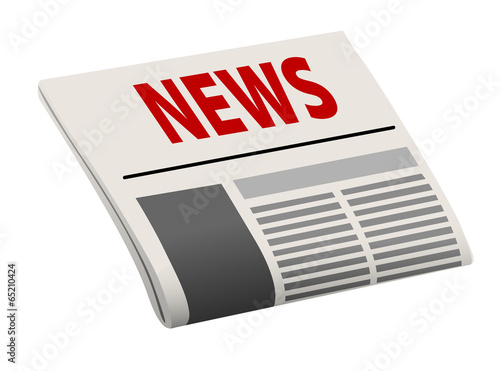 Folded angled cartoon newspaper