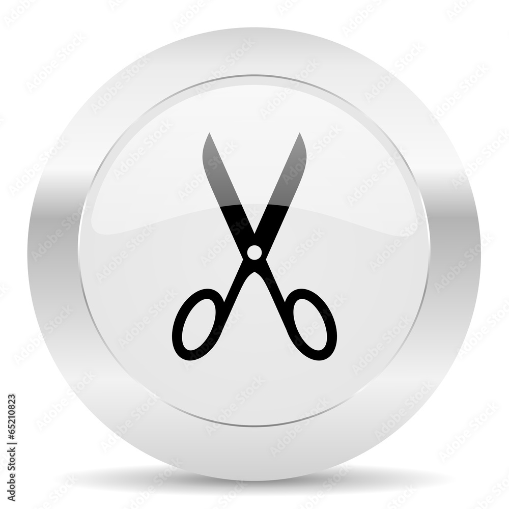 scissors silver glossy web icon