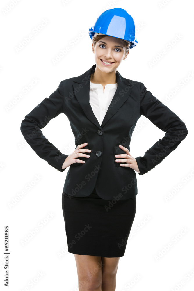 Beautiful and young female engineer Beautiful and young female engineer