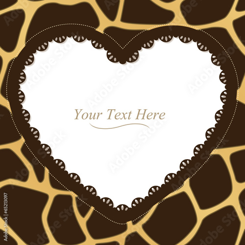 Giraffe Spotted Heart Frame