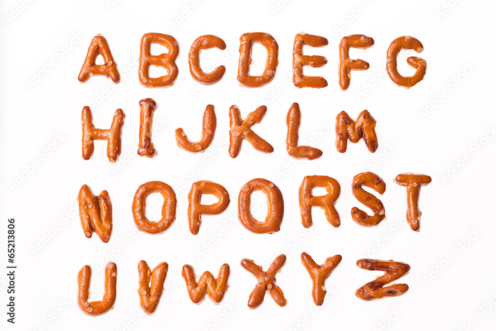 Alphabet pretzel character letter font snacks Alphabet pretzel character letter font snacks
