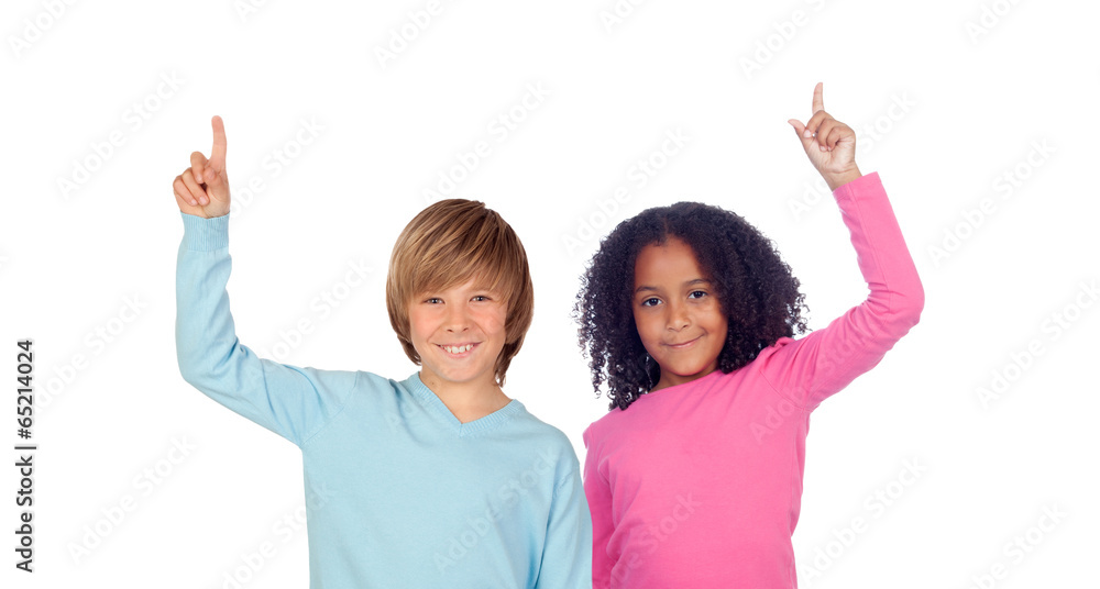 African girl and Caucasian boy asking to speak African girl and Caucasian boy asking to speak