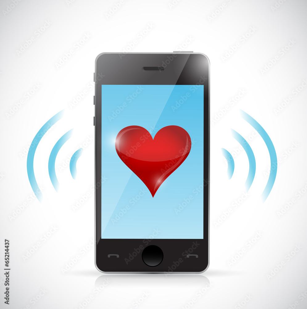 phone love connection illustration design phone love connection illustration design