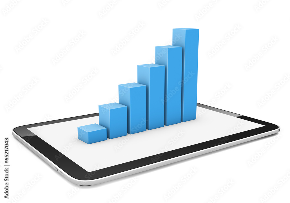 3D Image of a Graph on a Tablet
