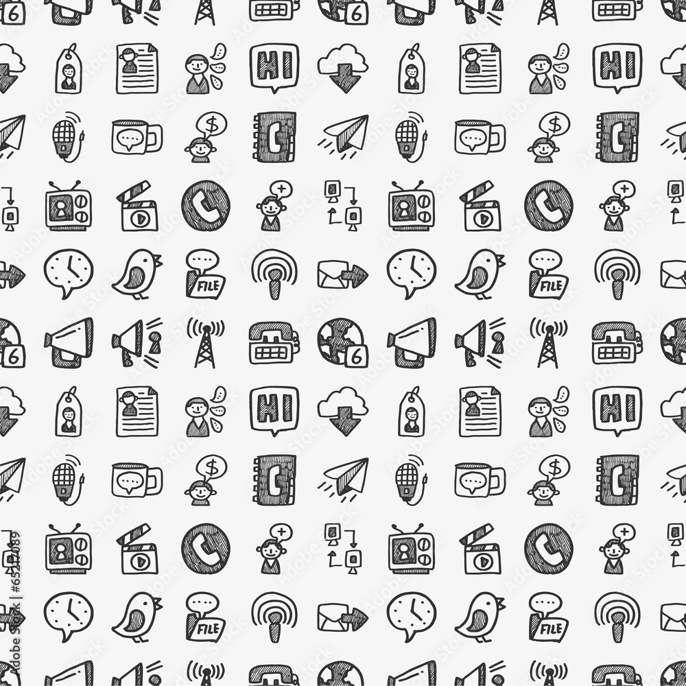 seamless doodle communication pattern seamless doodle communication pattern