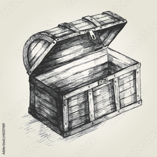 Sketch illustration of a treasure chest
