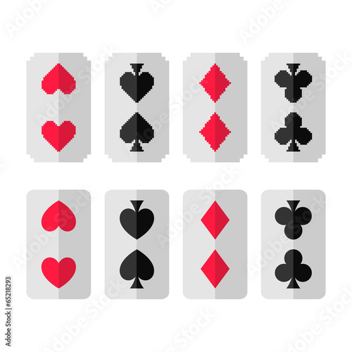 Set of card suits, hearts, clubs, spades, diamonds
