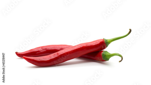 Hot red chili or chilli pepper isolated.