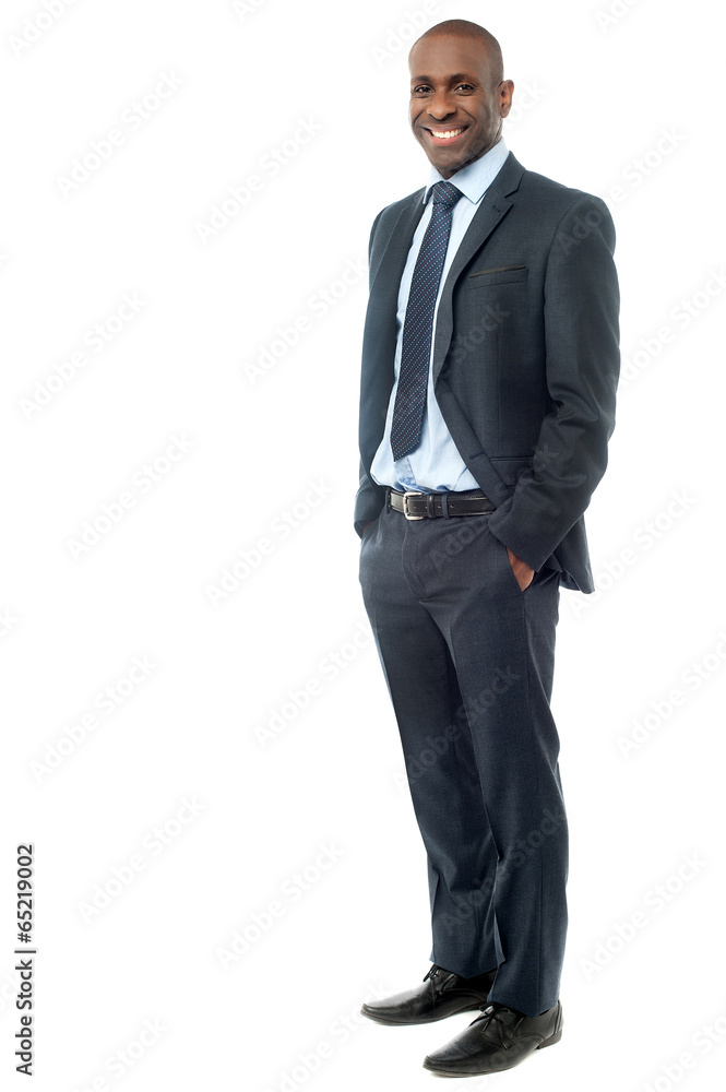 Happy business executive isolated on white Happy business executive isolated on white