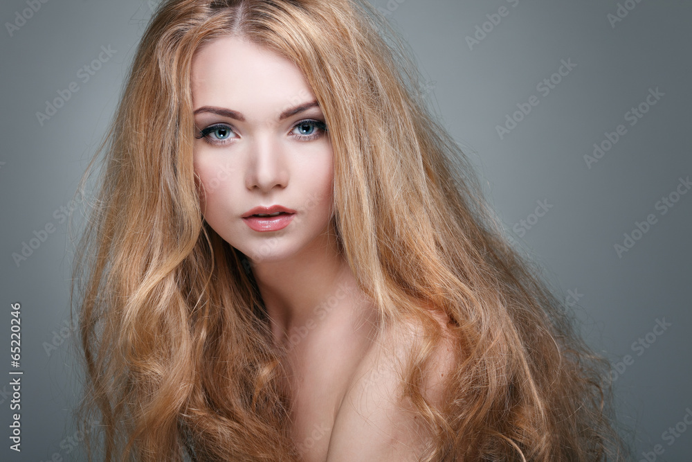 Beautiful girl, isolated on a light - grey, emotions, cosmetics Beautiful girl, isolated on a light - grey, emotions, cosmetics