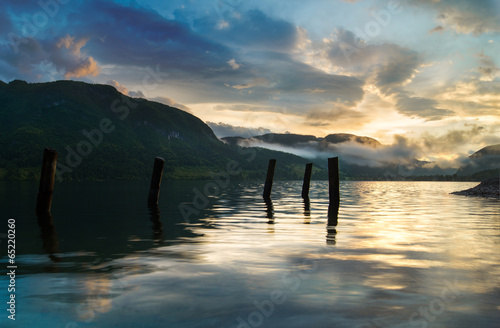 sunrise over the lake