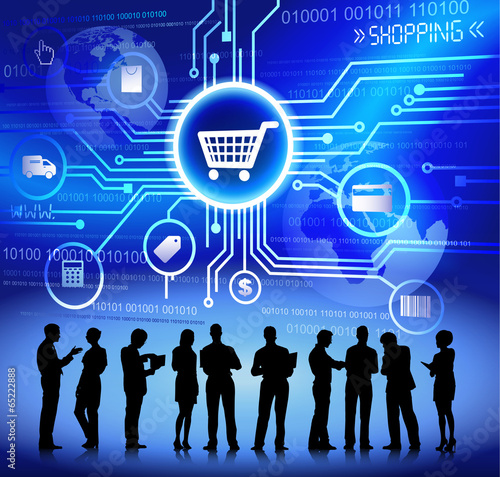 Vector of Business People Discussing about Online Marketing