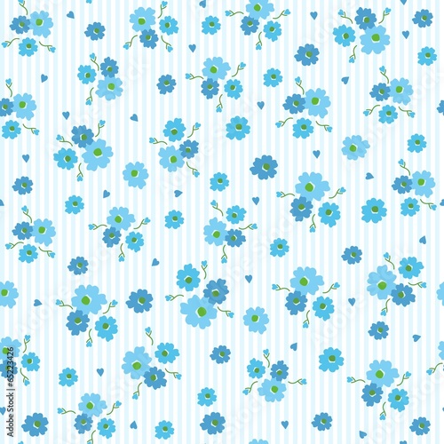 small blue flowers seamless pattern