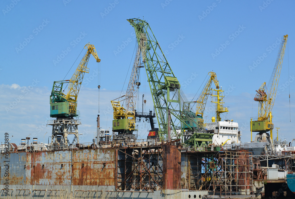 Dock of ship-repair plant