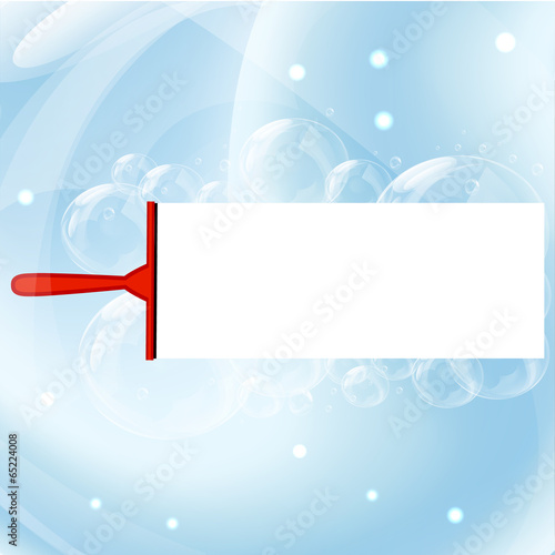 Window cleaning background with bubbles