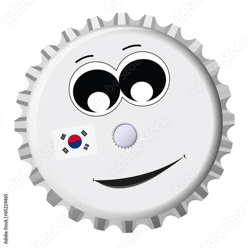 Korea Südkorea Kronkorken Smiley