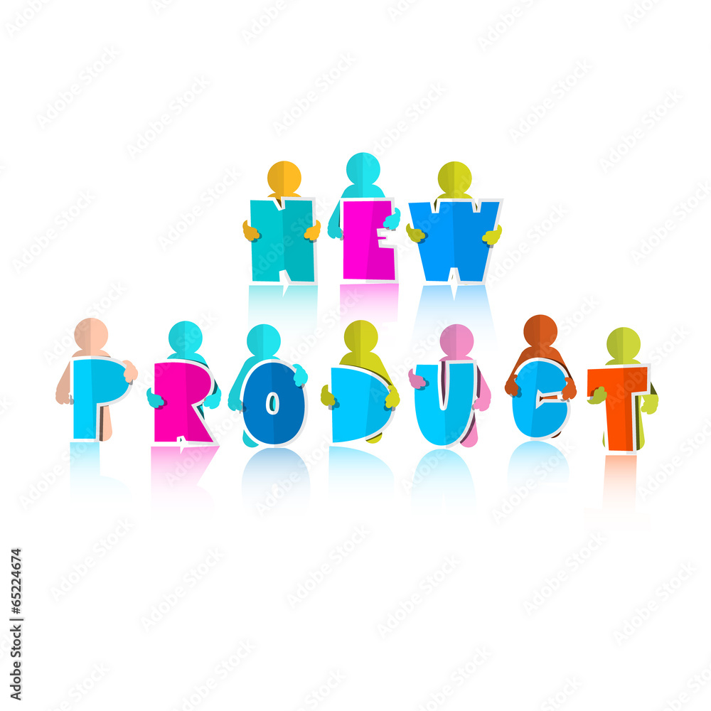 New Product Title with Paper Cut People New Product Title with Paper Cut People