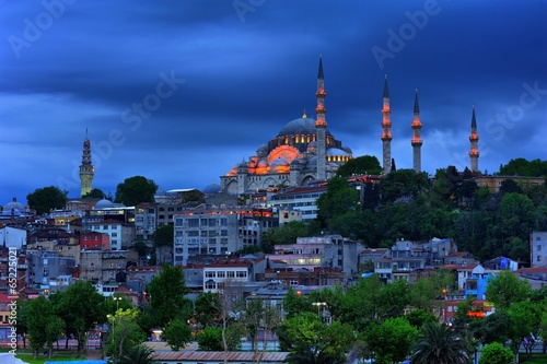 Suleymaniye Mosque in blue evening