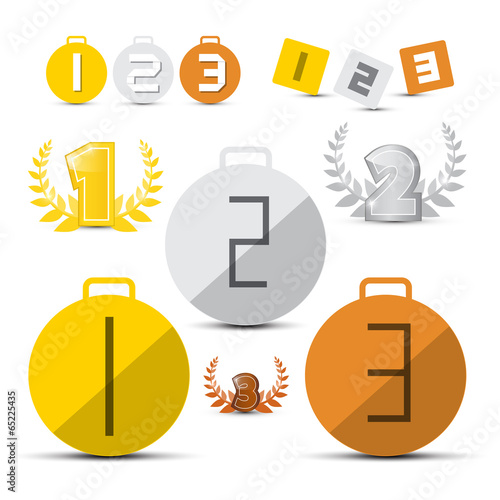 Gold, Silver, Bronze - First, Second and Third Place