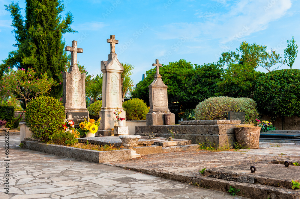 Old traditional cemetery in southern Dalmatia, Croatia