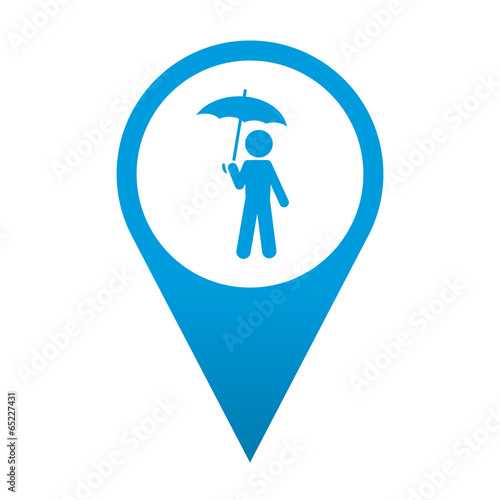 Icono localizacion simbolo hombre con paraguas