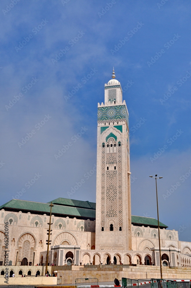 The Hassan II Mosque, located in Casablanca is the largest mosqu