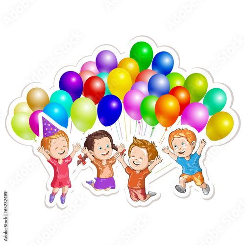 Kids with balloons