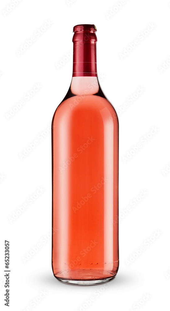 A bottle of rose wine -Clipping Path A bottle of rose wine -Clipping Path