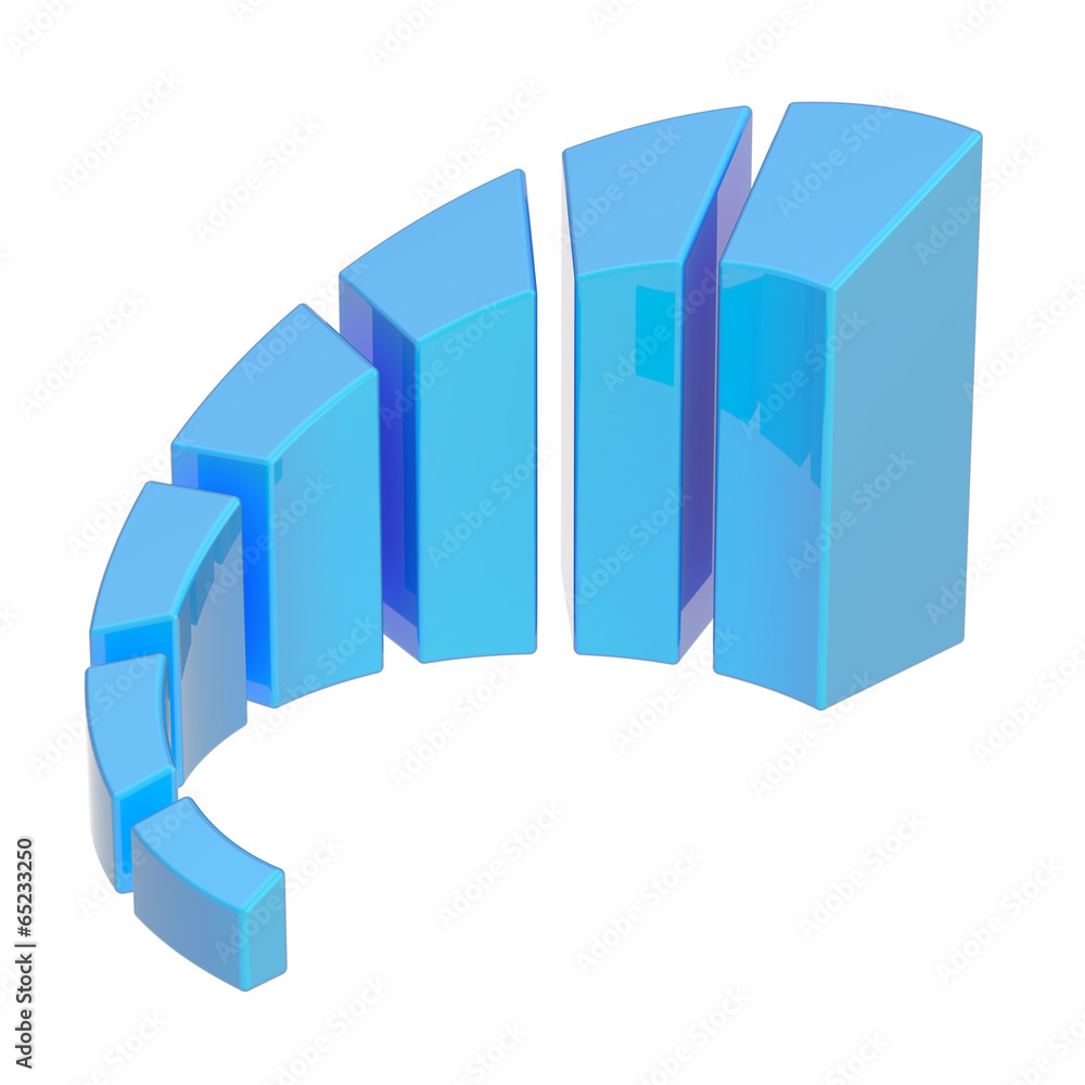 Growing bar chart graph isolated Growing bar chart graph isolated