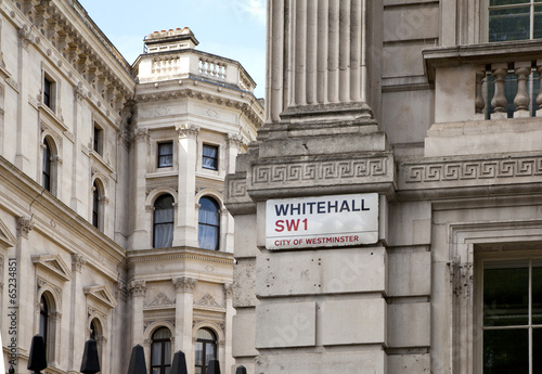 London, UK - Downing street offices, entrance gate